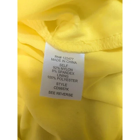 Nordstrom Yellow Floral Lace Midi Dress Short Sleeve Occasion Size XSmall - Picture 12 of 13